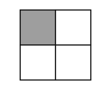 Gitter 2×2, 1 Feld