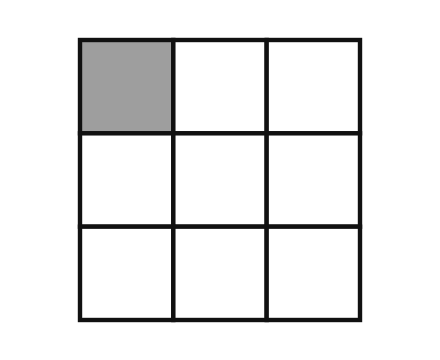 Gitter 3×3, 1 Feld