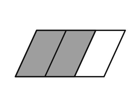 Parallelogramm, 2 von 3 Streifen