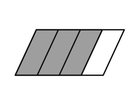 Parallelogramm, 3 von 4 Streifen